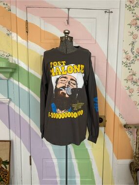 Post Malone F-1 Trillion Country Album Long Sleeve Graphic T-Shirt Sz L 👽💛